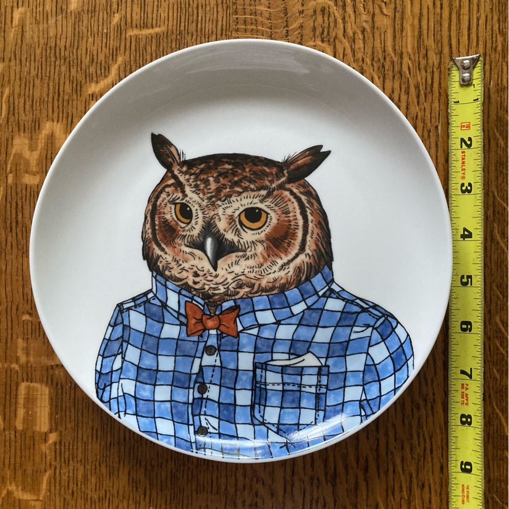 West Elm Dapper Animal Plate - Owl